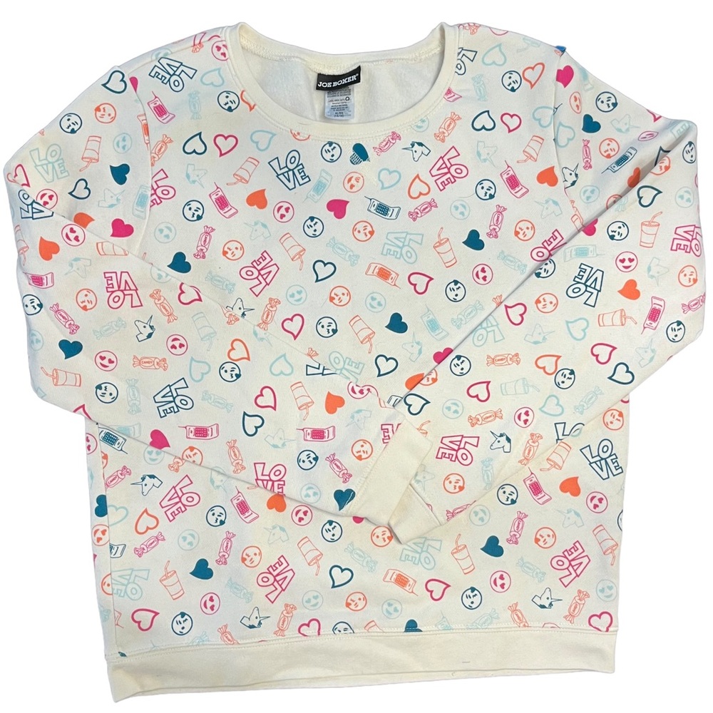 Joe Boxer Sweatshirt Love Candy Pattern XL 14/16